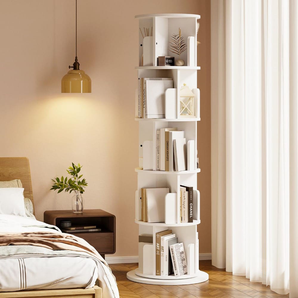 360° Stackable Bookshelf Organizer with Wheels