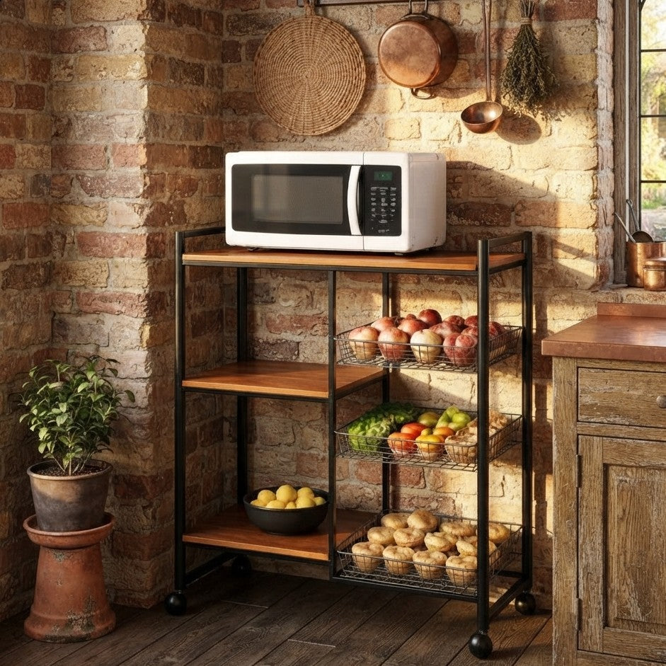 4 Layer Kitchen Storage Rack with Wheels