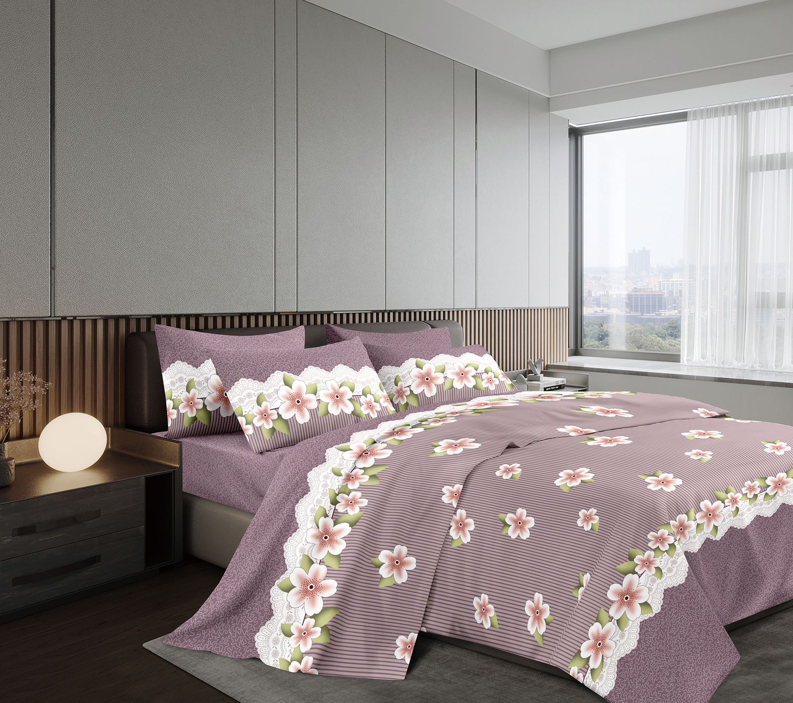 4×6 ft bedsheets set including two bedsheets and two matching pillowcases for bedroom use