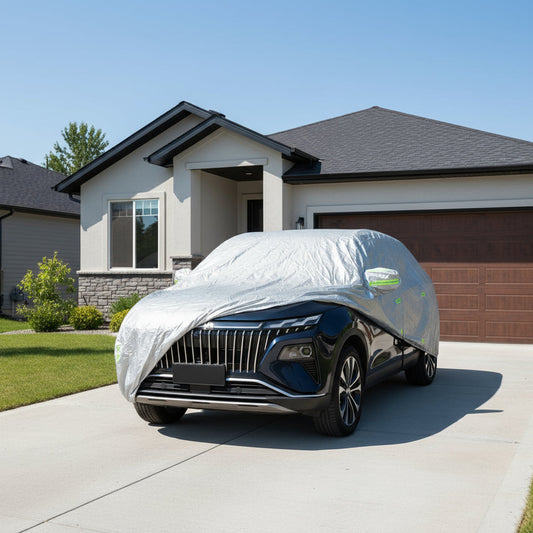 Gemelli Collections waterproof car dust cover with zipper opening and weather-resistant protection