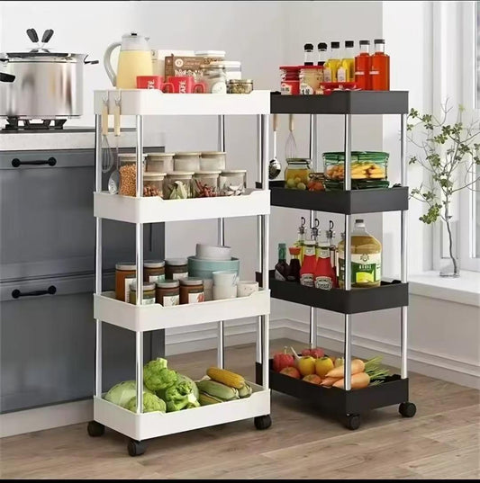 Multipurpose 4-Layer Storage Rack With Wheels
