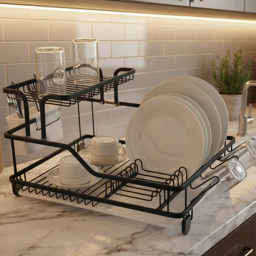 Large Single Layer Carbon Steel Dish Rack