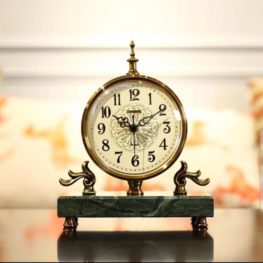 Antique Clock With Marble Base