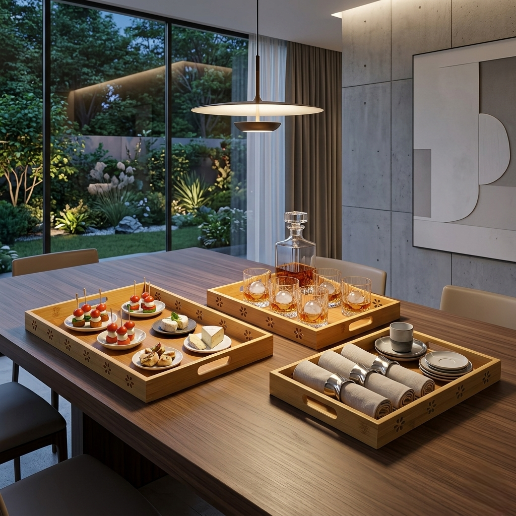 3 in 1 Multi-Functional Bamboo Trays