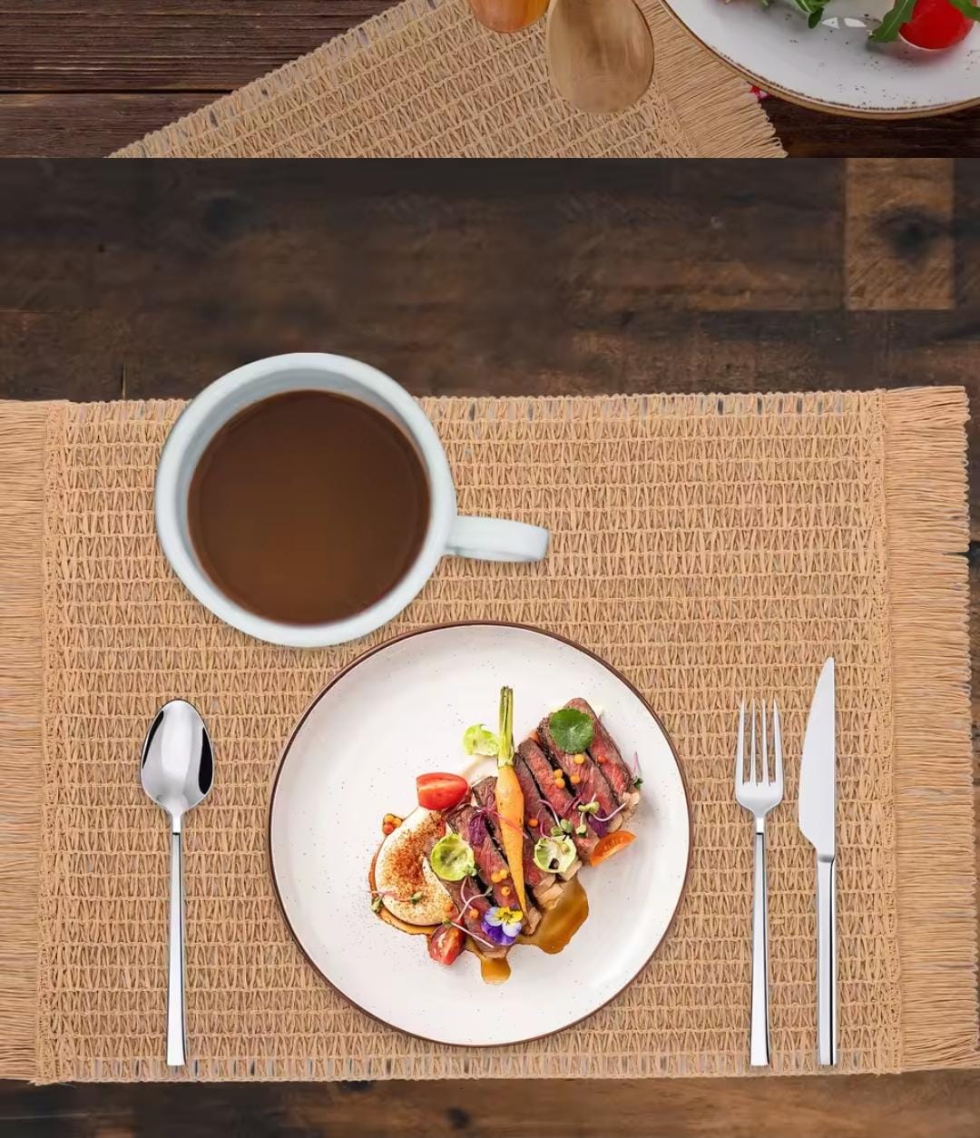 6Pcs Woven Rectangular Table Place Mats