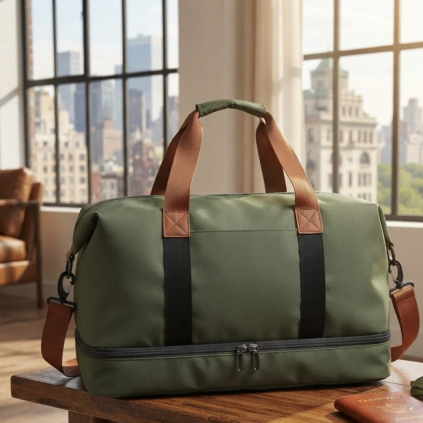 Waterproof Travel Duffle Bag with Shoe Compartment