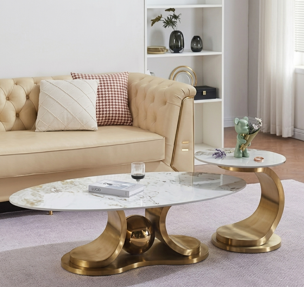 Gemelli Colllection luxury modern coffee table premium contemporary statement piece sleek living room centre table upscale lounge furniture modern luxury home décor coffee table 