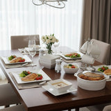White Square Ceramic Dinner Set