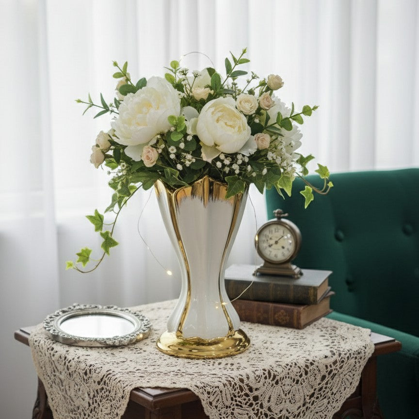 Gold luxury ceramic vase for home décor