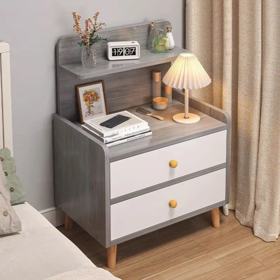 Bedside Table With 2 Drawers