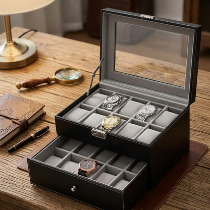 20 Slot Leather Watch Organizer