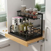 Heavy duty 2 tier non rust spice rack organizer for storing and organizing kitchen spices and seasonings