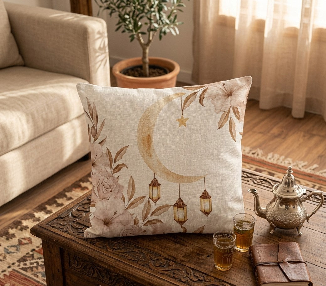 Islamic themed decorative cushion cover sized 45×45cm for home décor