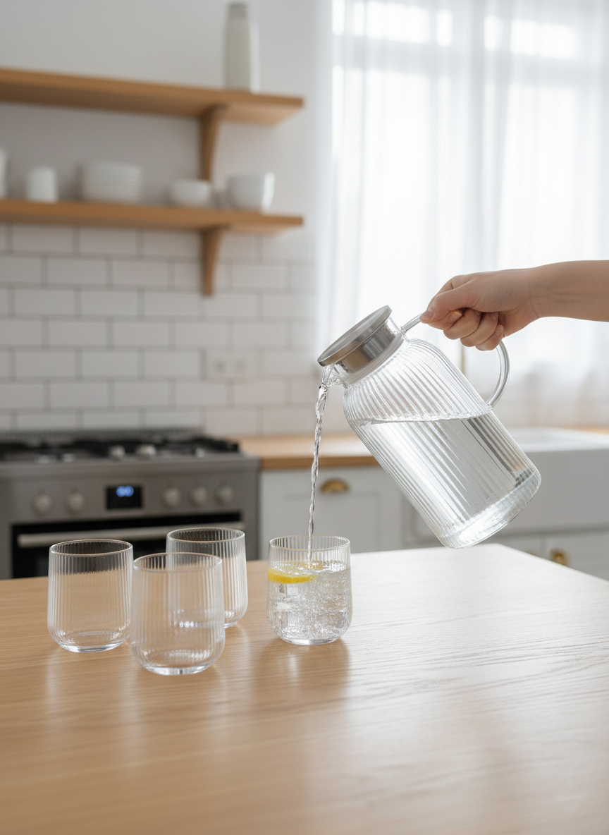 5-Piece Glass Teapot And Cups Set