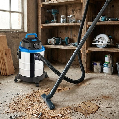 Wet and dry vacuum cleaner for cleaning liquid spills and dry dirt on floors, carpets, and surfaces