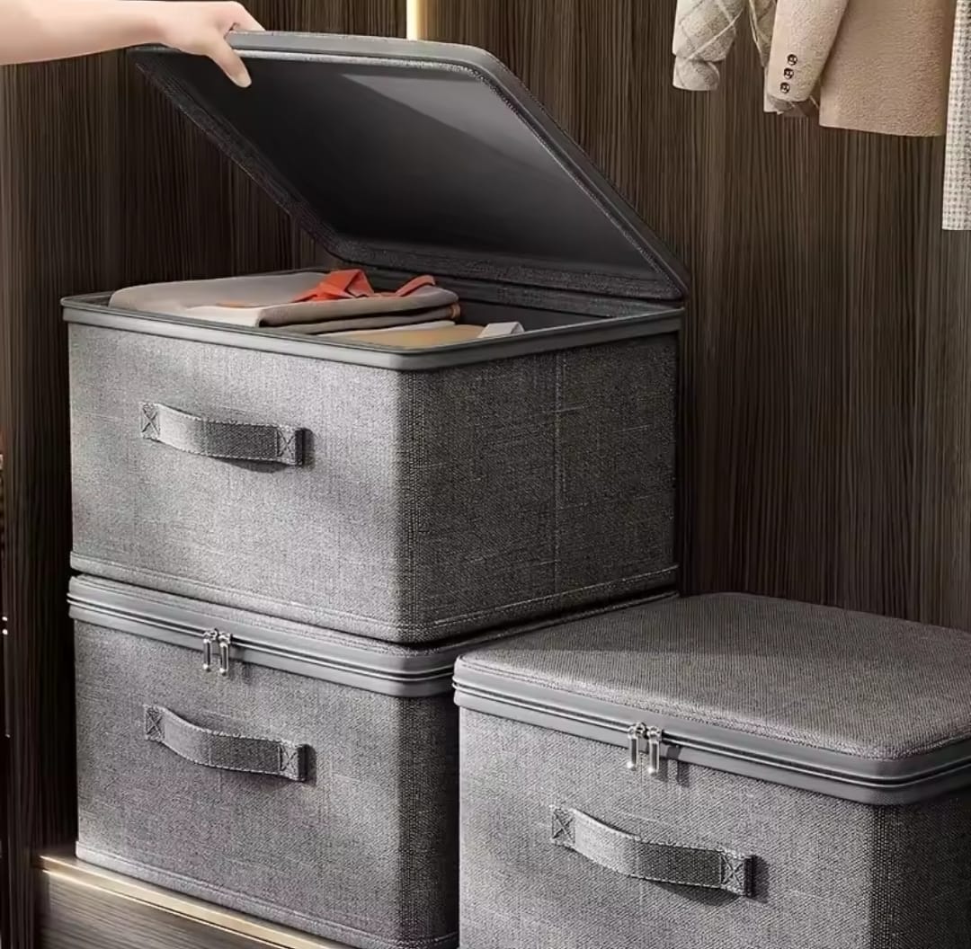 Foldable Fabric Storage Box With Lid