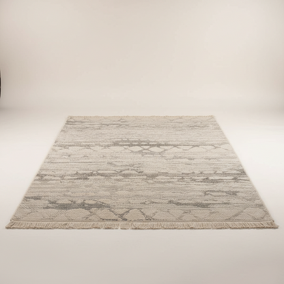 Kemet Abstract Pattern Carpet Rug (160 × 230 cm, Light Grey) KBORIE196
