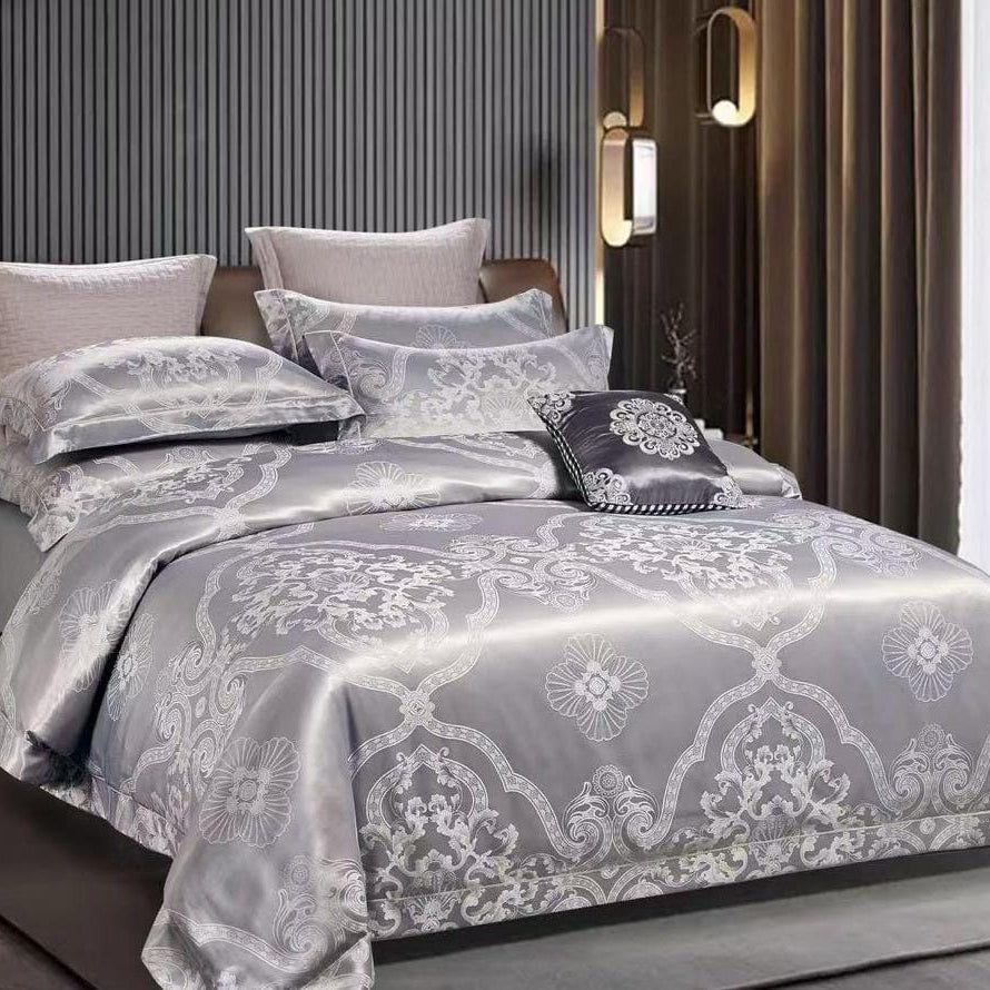 silk duvet cover set with lace design and pillowcases 6x7 size