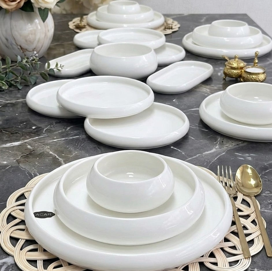 24pcs premium dinner set with plates and bowls, elegant complete tableware set for dining. 🍽️