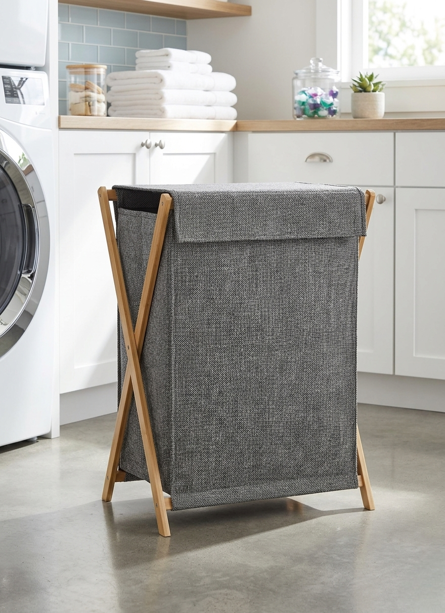 Foldable Laundry Hamper With Cover Lid