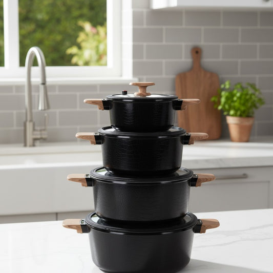 MGC Premium Crocodile Series 10-piece marble ceramic cookware set