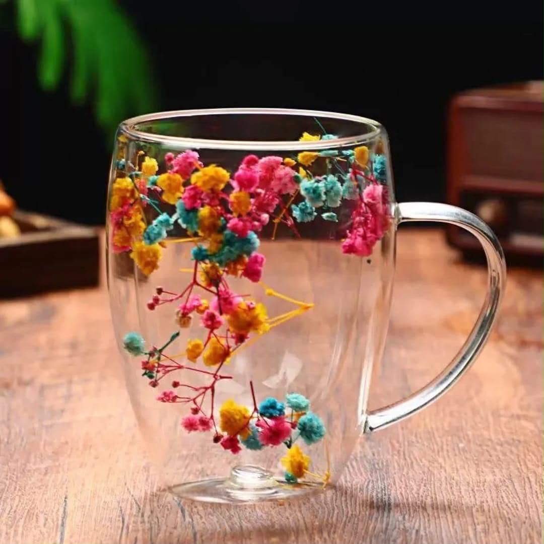2 Piece 350ml Borosilicate Double Wall Glass Mug Set