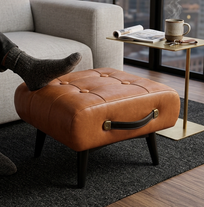 Premium leather footrest providing ergonomic support for home and office use
