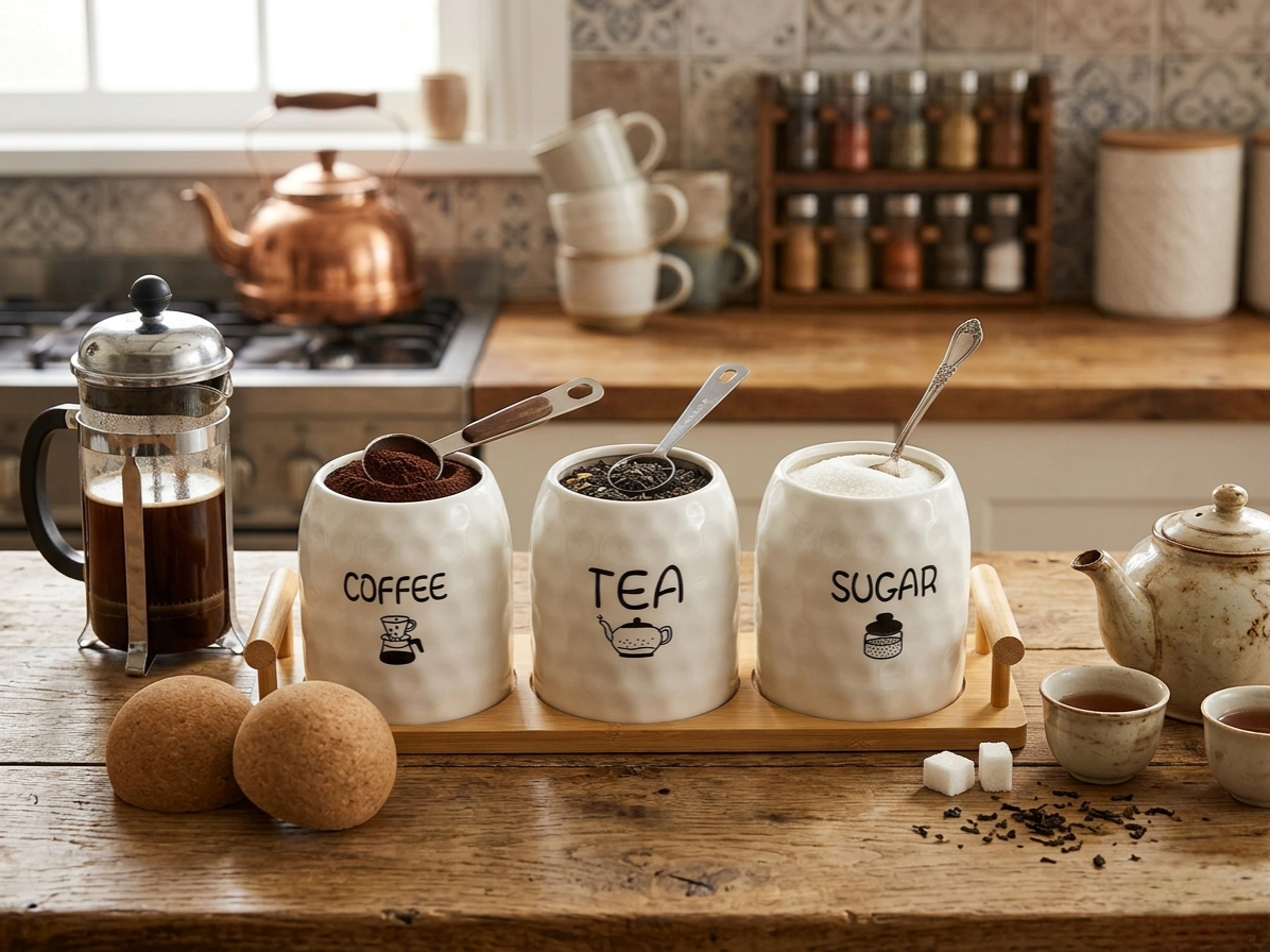Tea, Coffee And Sugar Storage Set