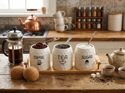 Tea, Coffee And Sugar Storage Set