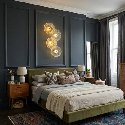 Decorative Wall Mounted Light Fixture with Glass Disc Design