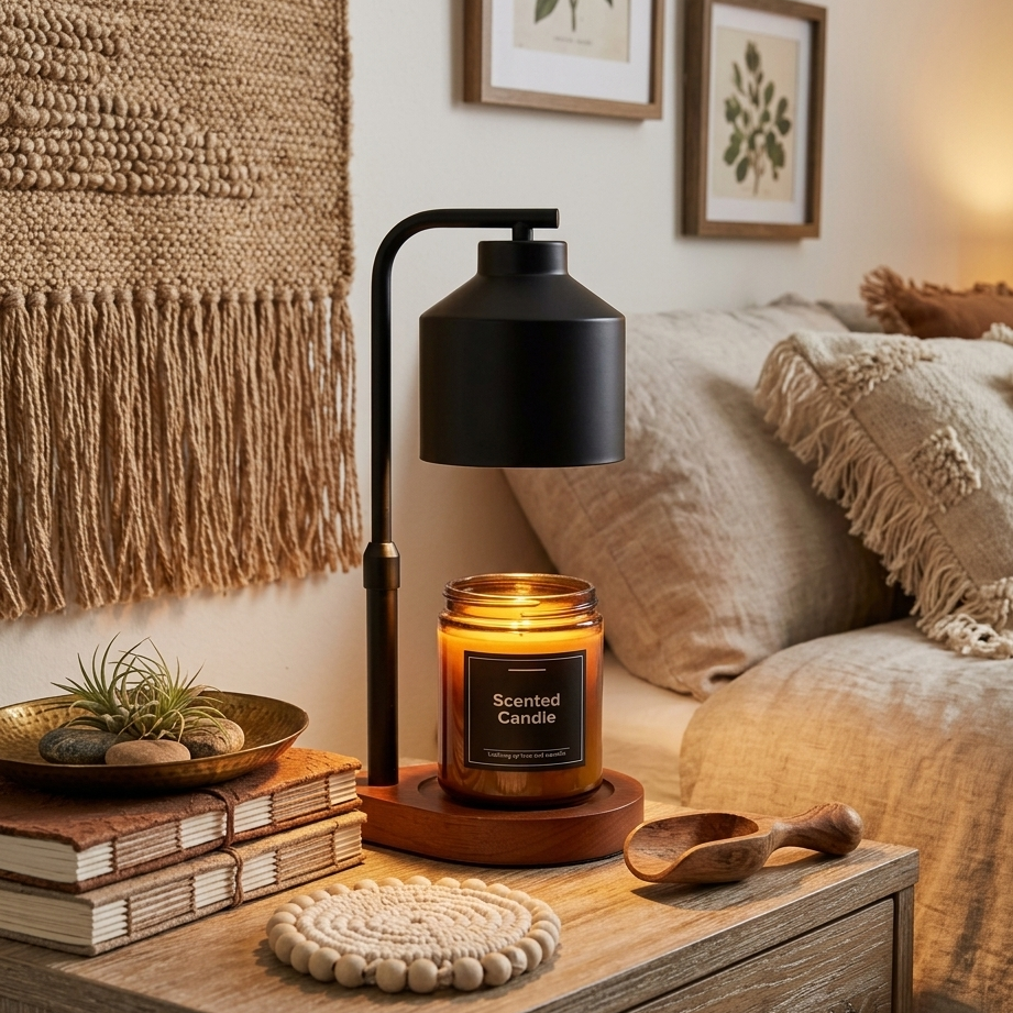 Electric Candle Warmer with Wooden Base