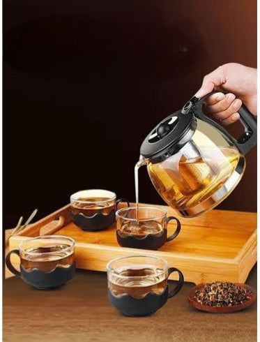 5-in-1 Heat Resistant Borosilicate Glass Tea Set