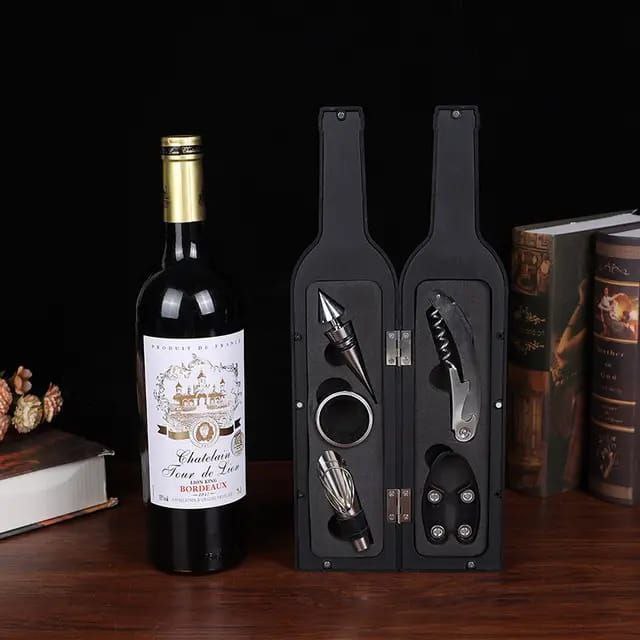 5 Piece Bottle Shaped Wine Opener Gift Set