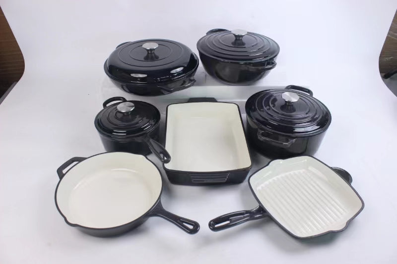 Enamel Cast Iron Cooking Pots Set