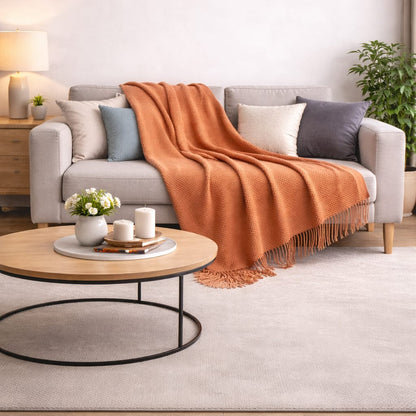 Decorative Knitted Throw Blanket