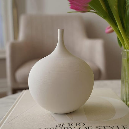 Trumpet Brushed Ceramic Vase
