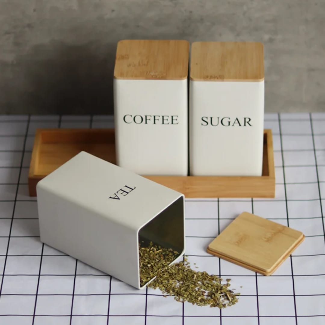 Coffee Jar Set with Bamboo Lid