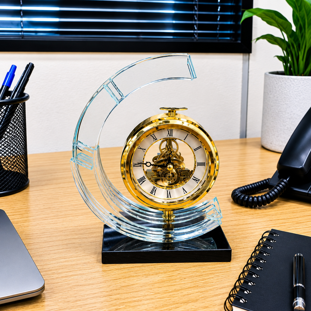 William Widdop Gold Arch Mantel Clock