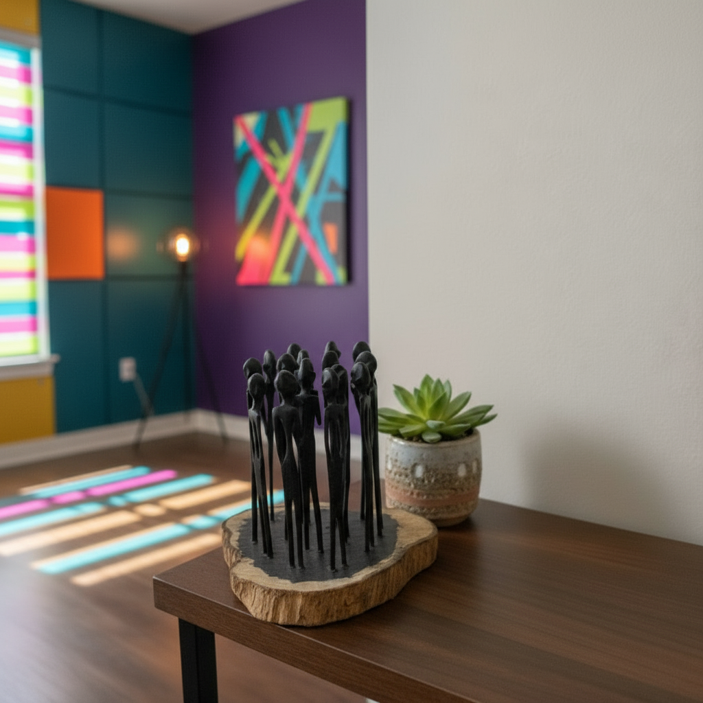 Crowded Maasai Décor Handcrafted African Art