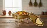 Glass And Steel Gold Chafing Dish