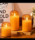 3 In 1 Advanced Glass Led Decor Lighting Candle Set