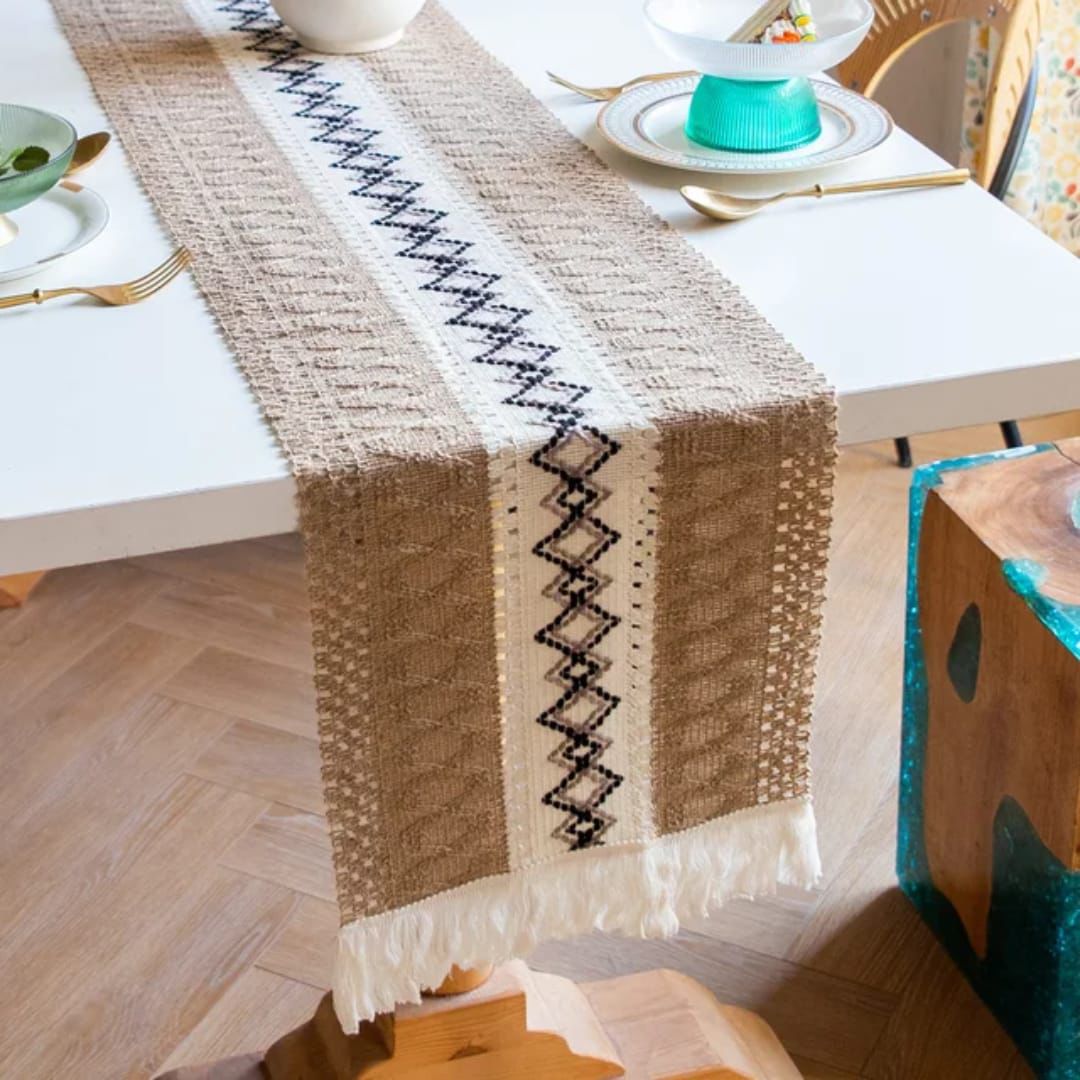 Bohemian Style Table Runner with Tassels