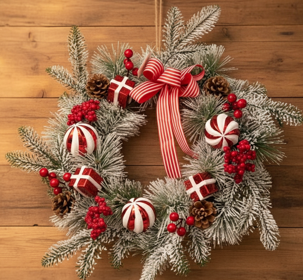 Front Door Christmas Wreath Decoration – 32cm