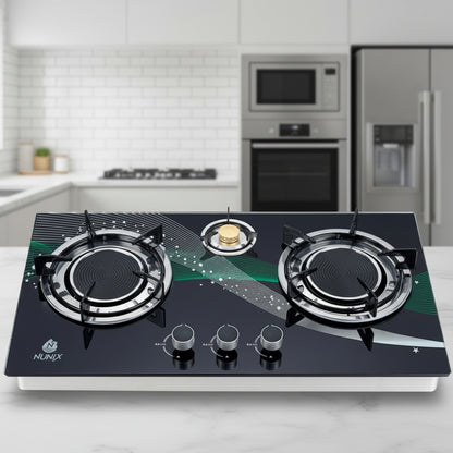 Nunix 3-burner infrared cooker with a sleek modern design