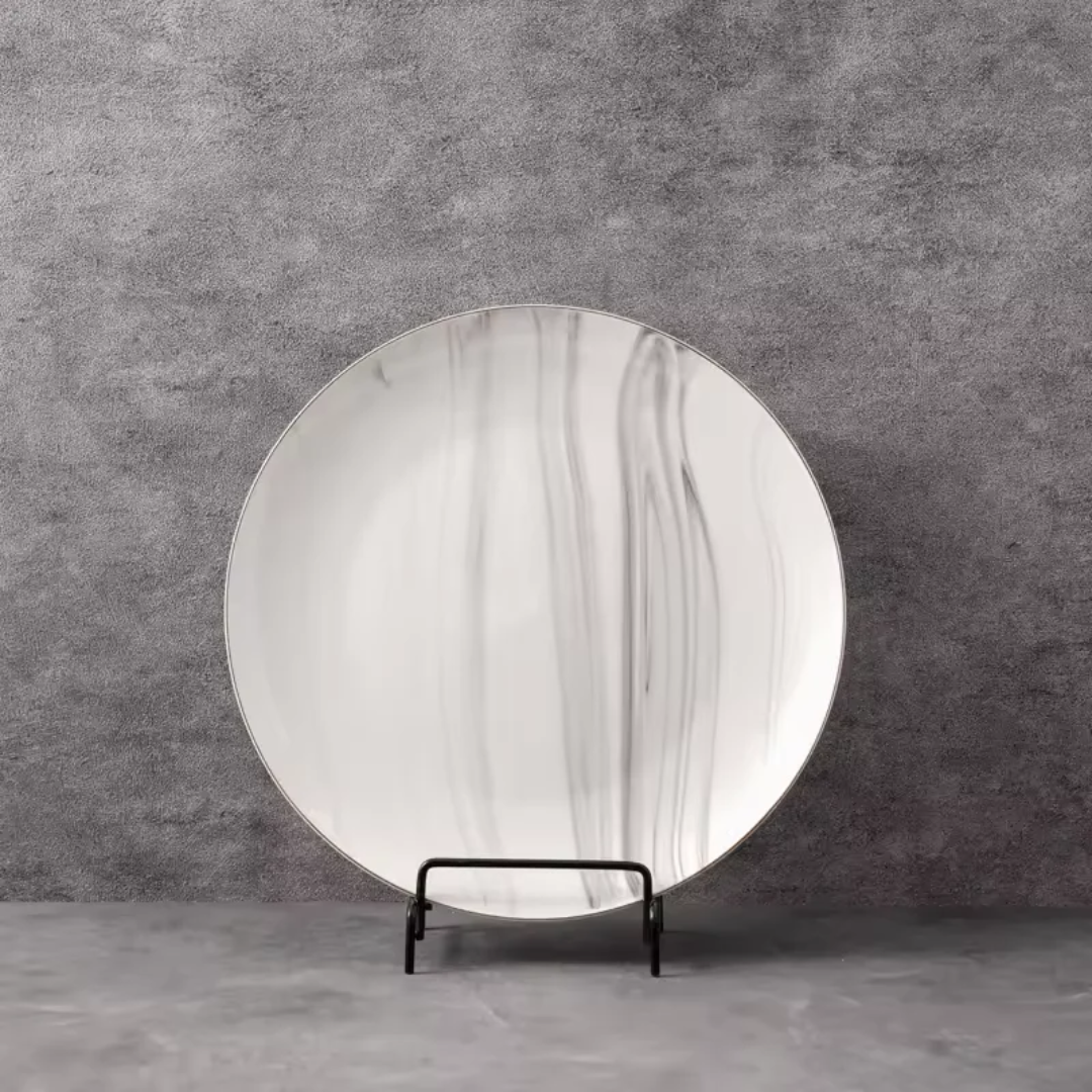 6Pcs Grey Patches Dinner Plates