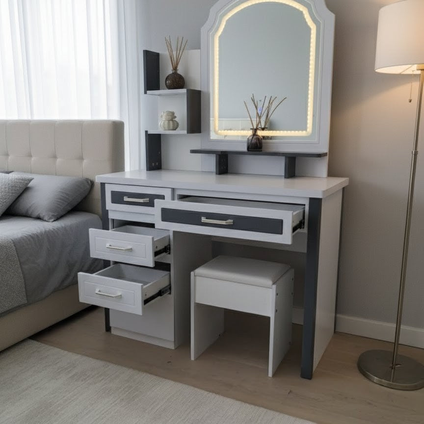 Dressing Table With Sliding Mirror