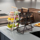 Metallic 3 Layer Triangular Fruit Rack
