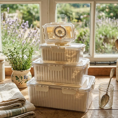 4pcs Food Grade Fridge and Freezer Fresh Storage Container Set