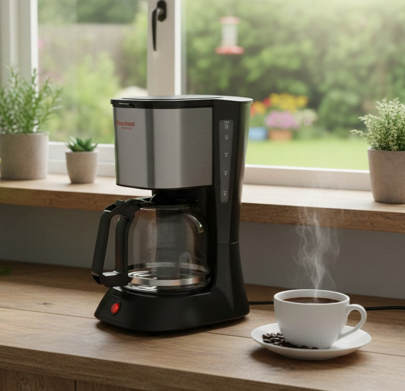 Ramtons RM193 coffee maker with glass carafe and 1.5 liter capacity for home use