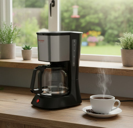 Ramtons RM193 coffee maker with glass carafe and 1.5 liter capacity for home use